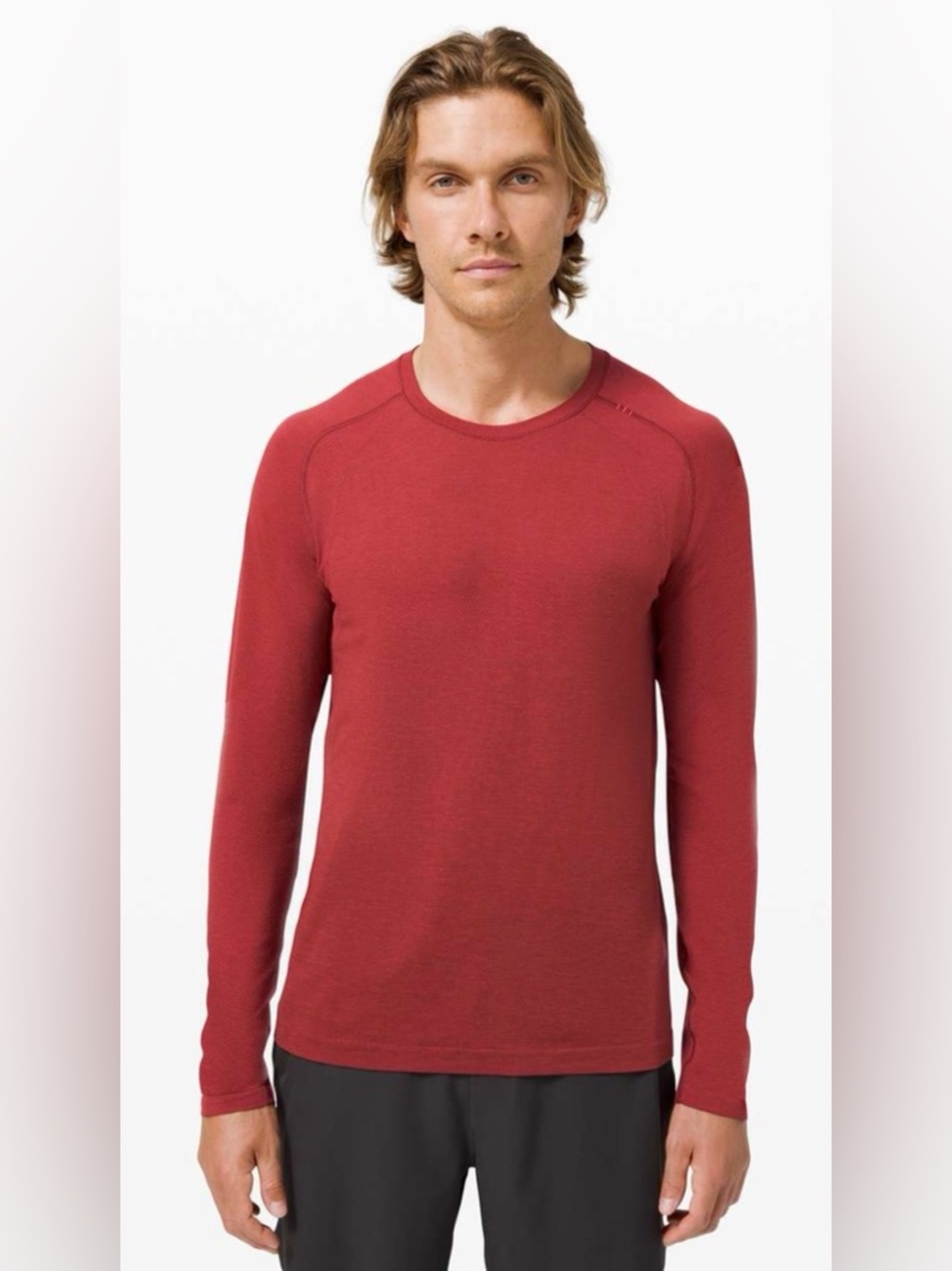 Lululemon Metal Vent Tech 2.0 Long Sleeve Shirt Mens Large Red Maroon Athletic - Picture 2 of 7